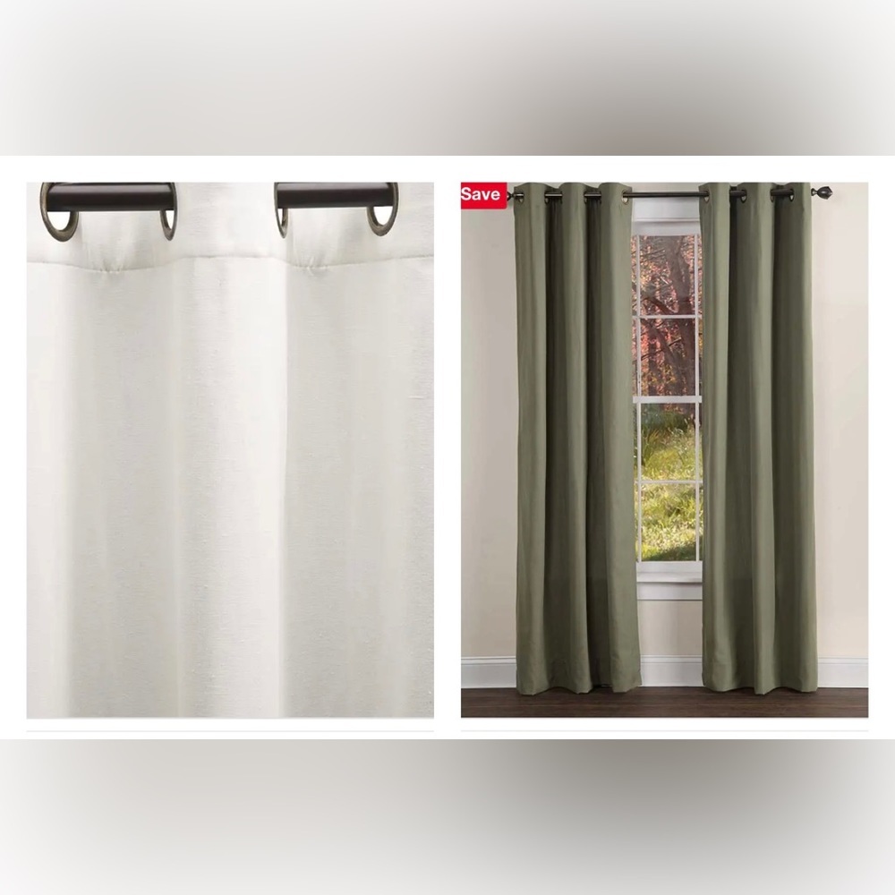 Energy Efficient Grommet-Top Homespun Insulated Curtains Ivory